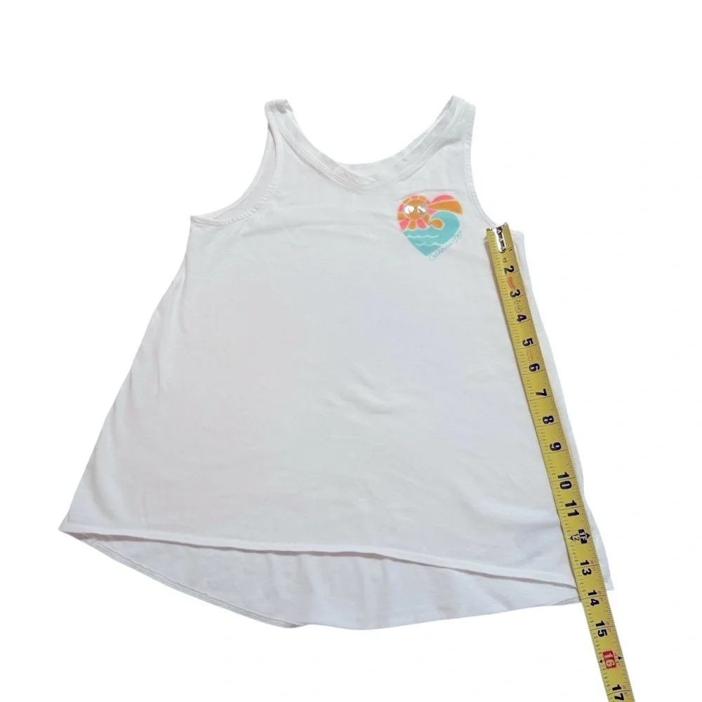 Old Navy|Kids Girls| White Graphic V-Neck A-Line Tank-Size 8 years